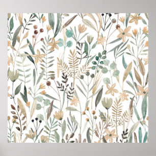 Poster Meadow Wildflower: Watercolor Charm.