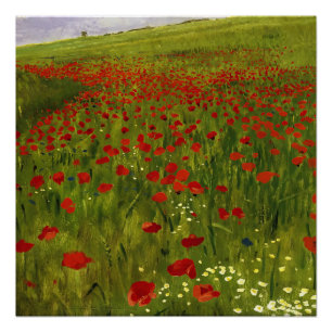 Póster Meadow with Poppies (1896) Merse Pál Szinyei