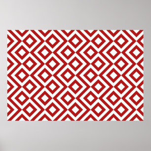 Póster Meander Vermelho e Branco