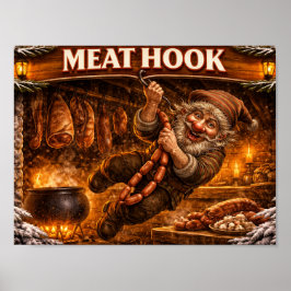 Poster Meat Hook Icelandic Yule Lad