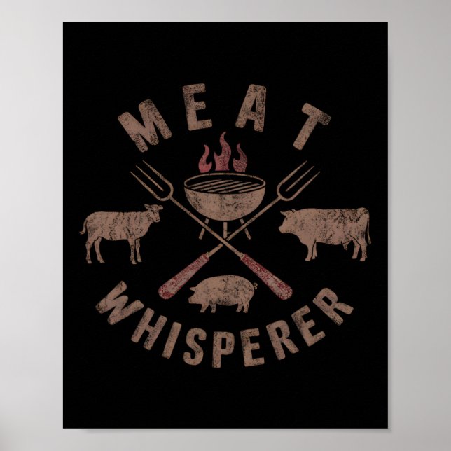 Poster Meat Whisperer Bbq Smokers Cooking Meat  (Frente)