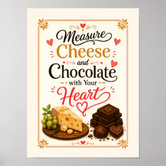 Poster Meça Queijo e Chocolate com o Seu Coração