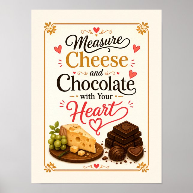 Poster Meça Queijo e Chocolate com o Seu Coração (Frente)