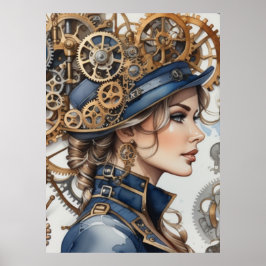 Poster Mecânica Atenta: O Cartaz das Engrenagens da Mulhe