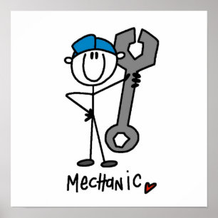 Póster Mecânico com figura da vara da chave
