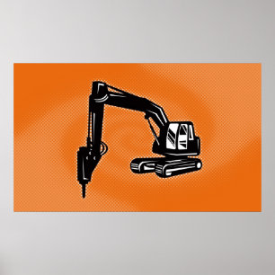 poster mecânico da máquina escavadora do escavad