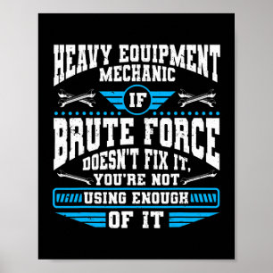 Poster Mecânico de Pesados Técnicos de Equipamento 