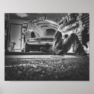 Poster Mecânico de Reparo de Carros