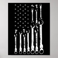 Mecânico do carro de bandeira Patriótica Americano