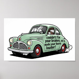 Poster Mecânico engraçado carro não conseguiu consertar f