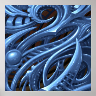 PÓSTER MECH DE CINZA AZUL