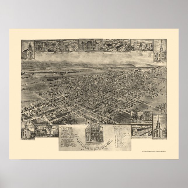 Póster Mechanicsburg, PA Panorâmica - 1903 (Frente)