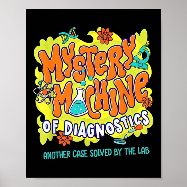 Poster Med Lab Tech Lab Semana 2025 Misteriosa Máquina De (Frente)