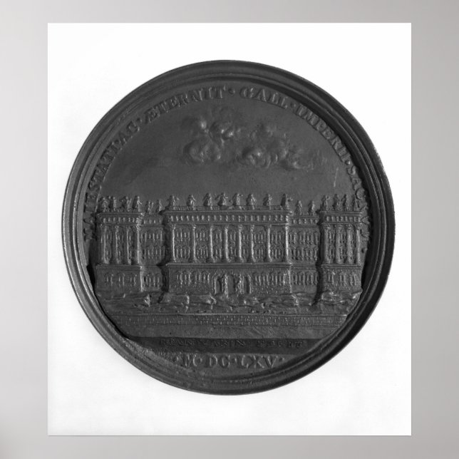 Póster Medalha com a design de Bernini para o Louvre (Frente)