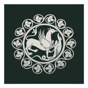 Póster Medalha de Combate de Grifo Medieval