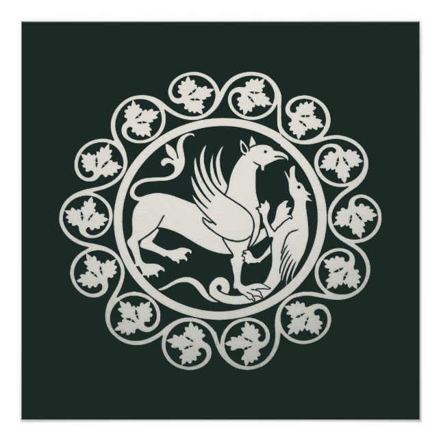 Póster  Medalha de Combate de Grifo Medieval (Frente)