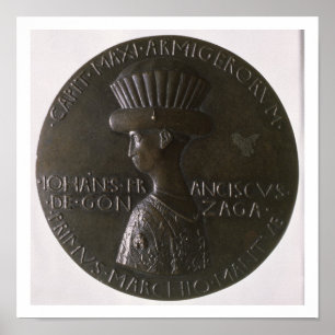 Póster Medalha do retrato que descreve Gianfrancesco