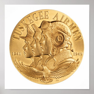 Póster Medalha Dourado dos aviadores de Tuskegee