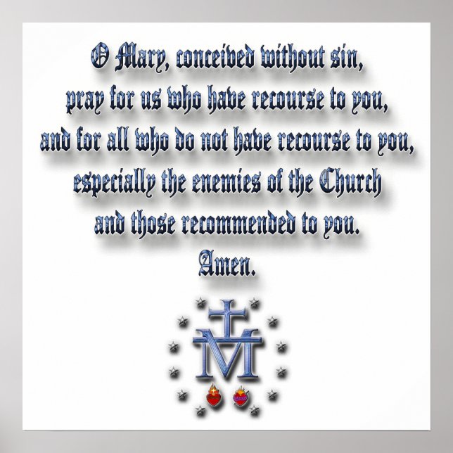 Poster Medalha Miraculosa (Frente)