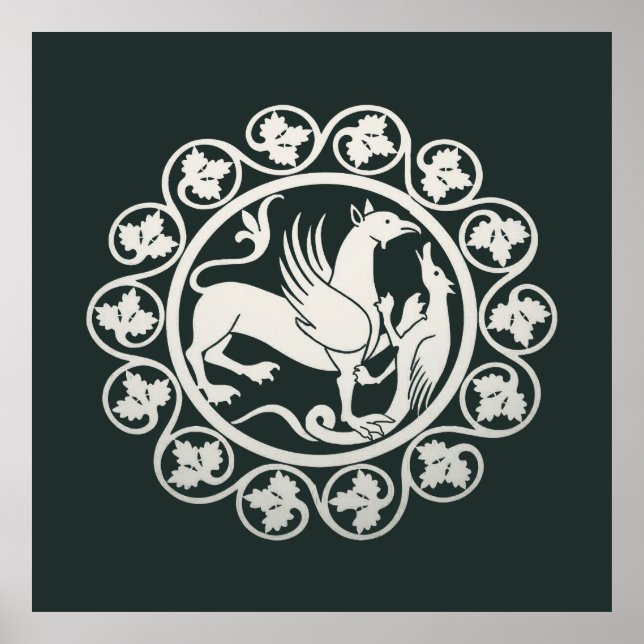 Poster  Medalhão de Combate ao Grifo Medieval (Frente)