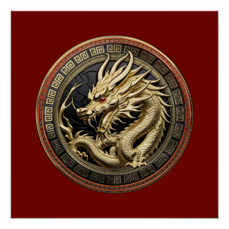 Póster Medalhão de Ouro do Dragão Sagrado Oriental