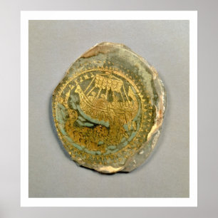 Poster Medalhão que descreve Jonah e a baleia, romana, 4
