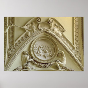 Póster Medalhão representando o Batismo de Constantina