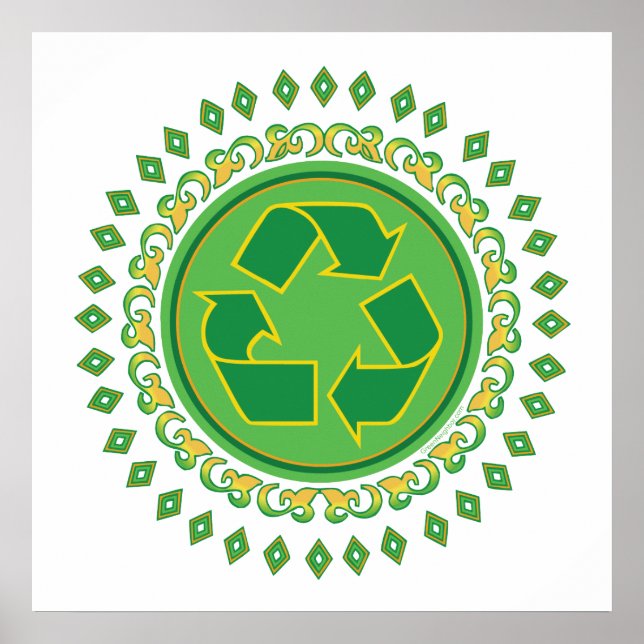 Póster Medalhão - Sinal de Reciclar (Frente)