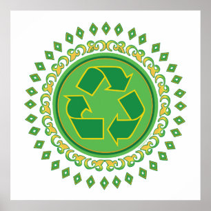 Póster Medallion Recycle Sign