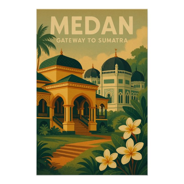 Póster Medan, Indonésia viagem (Frente)