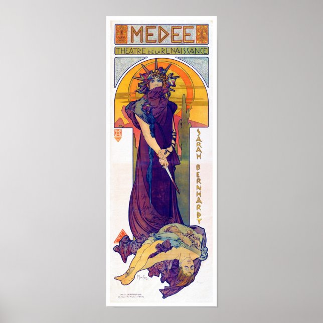 Poster Medea (Medee), Alphonse Mucha (Frente)