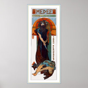 Poster Medee (Medea) - Mucha - anúncio do teatro de
