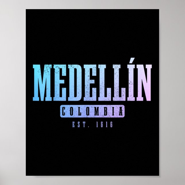 Poster Medellin Colombia Pride Souvenir Colombiano (Frente)