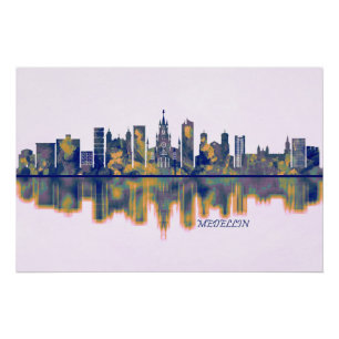 Póster Medellin Skyline