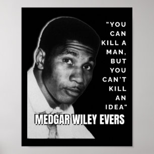 Poster Medgar Wiley Evers Cita Black History African Jun