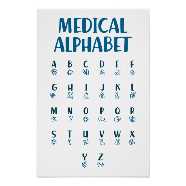 Póster Medical Alphabet (Frente)