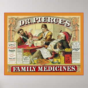 Poster Medicamentos Familiares do Dr. Peirce ~ Advert Vin