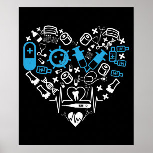 Poster Medicina - Coração De Equipamento Médico