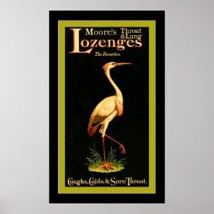 Poster Medicina de Lozenges~Vintage da garganta e do