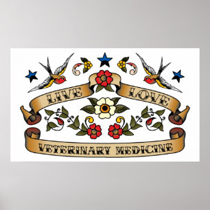 Póster Medicina veterinária do amor vivo
