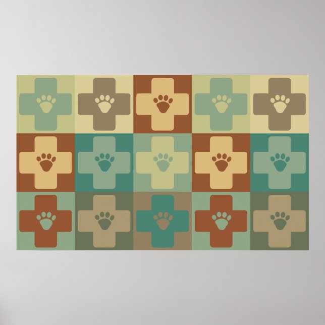 Poster Medicina Veterinária Pop Art (Frente)