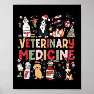 Poster Medicina Veterinária Retro Vet Tech Cat Dog Lover