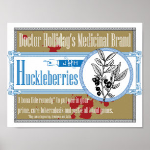 Poster Medicinal Marcagem com ferro quente Huckleberries