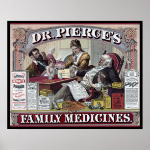Poster Medicinas do vintage: Medicinas de família do Dr.