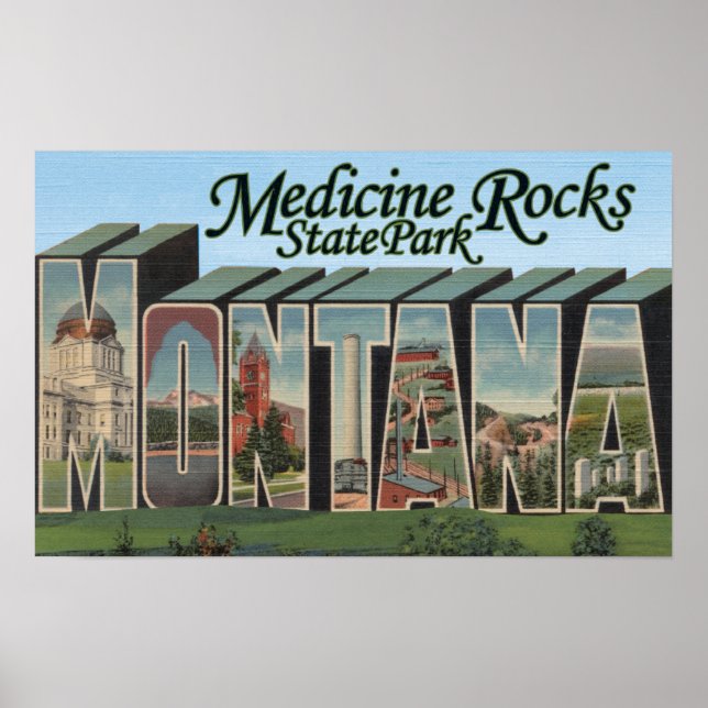 Poster Medicine Rocks State Park, Montana (Frente)
