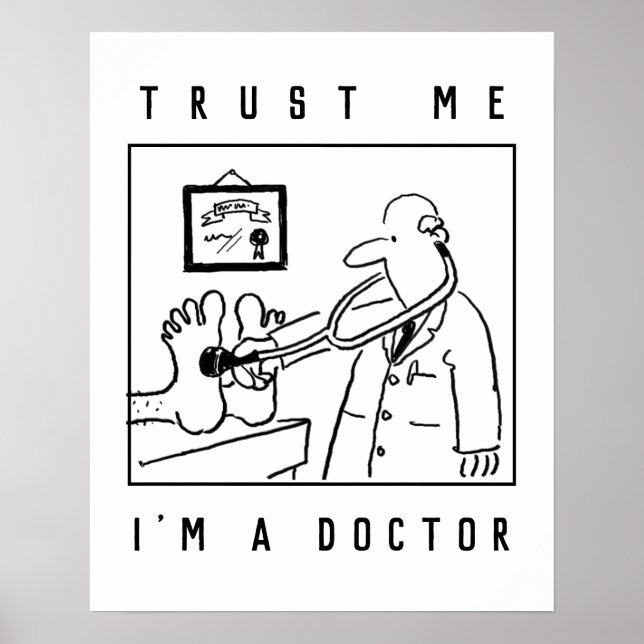 Poster Médico com Stetoscope Verificando Pés (Frente)