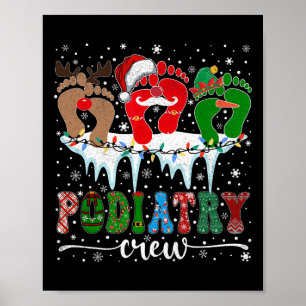 Poster Médico de Pegada de Natal Podiatrista Cre