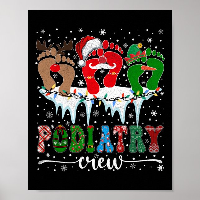 Poster Médico de Pegada de Natal Podiatrista Cre (Frente)
