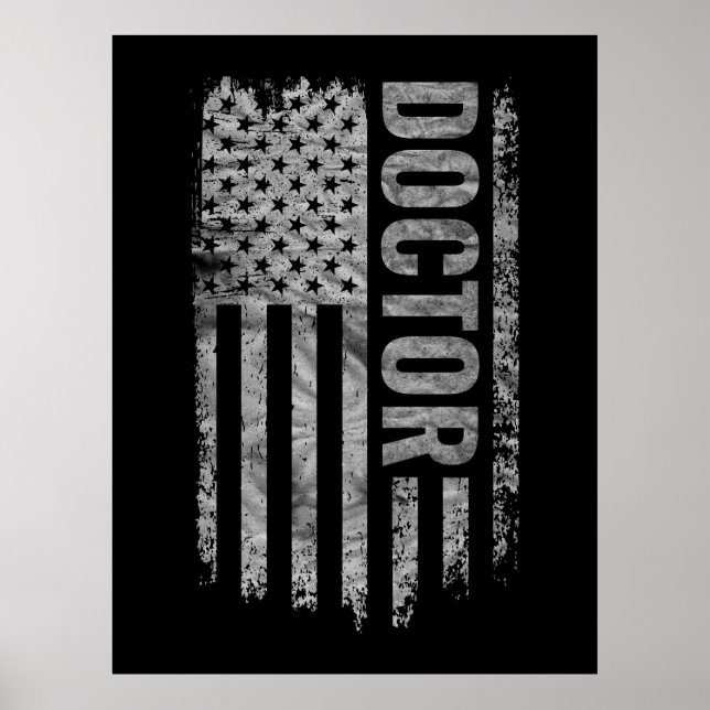 Poster Médico design EUA Bandeira Distorcida (Frente)