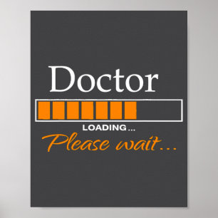 Poster Médico Engraçado Carregando Roupa de Médico Nova 